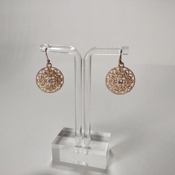 3 Pair Pierced Ear Earrings Silver and Gold Tone Faux Pearl and Rhinestones - Picture 8 of 9